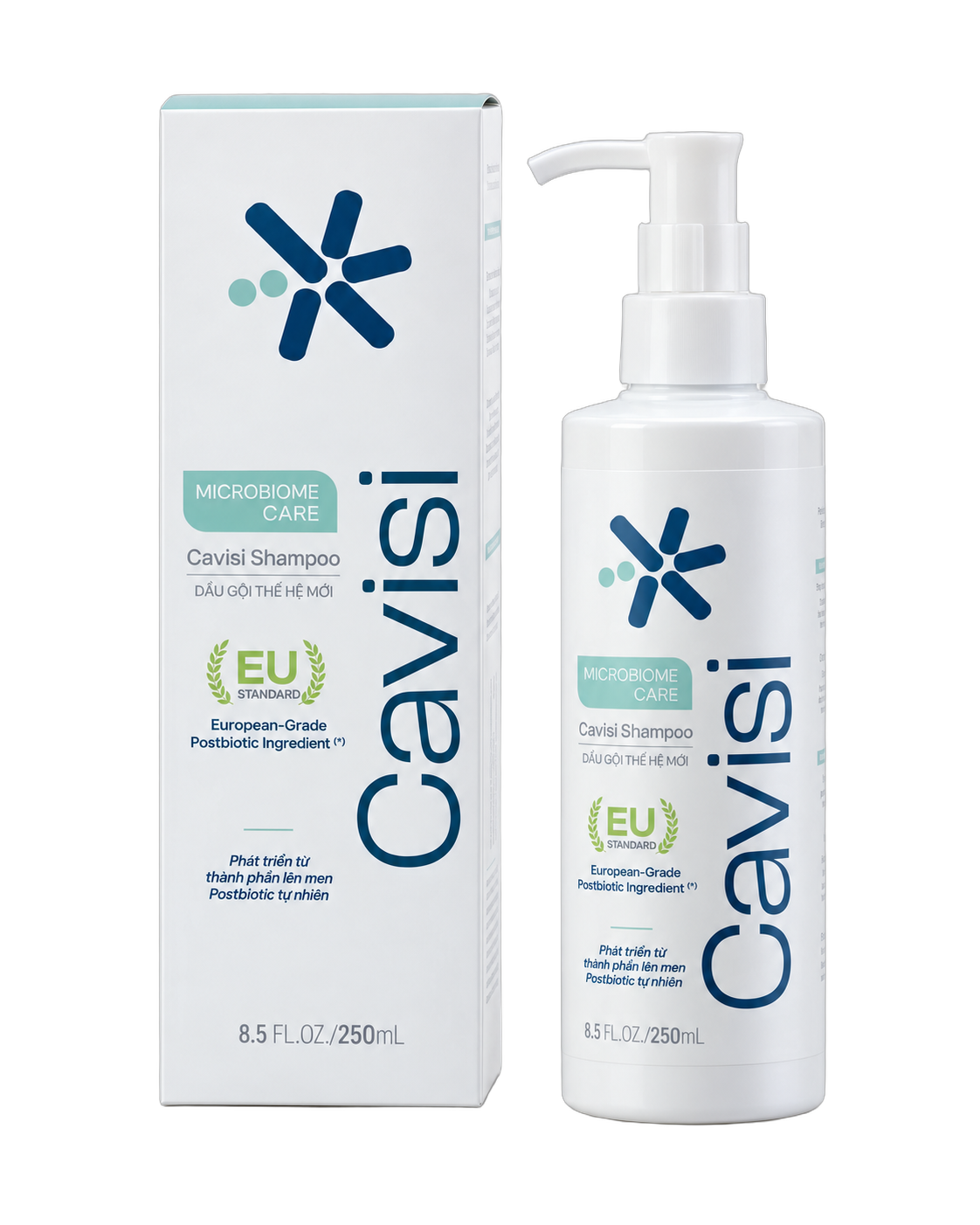 Cavisi Shampoo và hộp sản phẩm